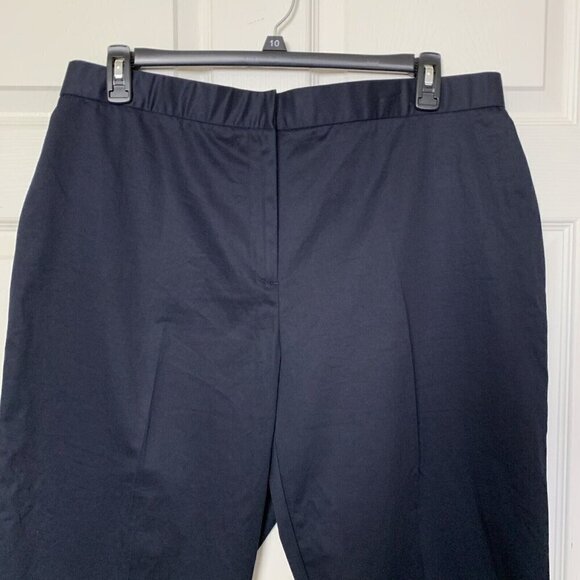 SAG HARBOR Navy Blue Stretch  Zip Cropped Pants Women’s Size 16 NWT - Picture 3 of 10